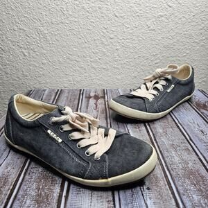 Taos star casual low top lace up sneakers gray wash women's size 8.5